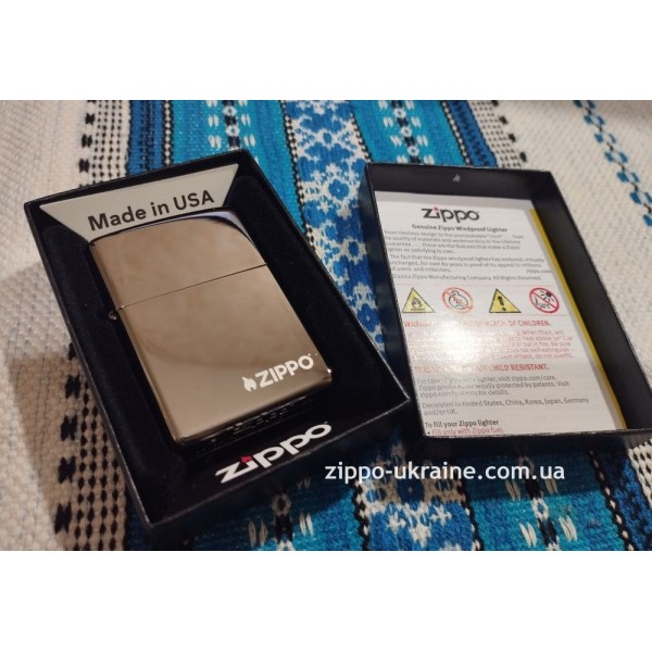  Запальничка Zippo Black Ice з логотипом Zippo 150ZL