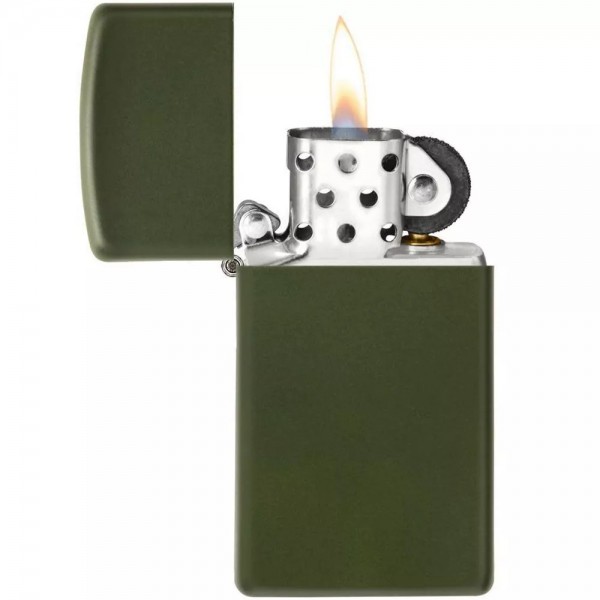 Запальничка бензинова вузька Zippo SlimⓇGreen Matte матовий зелений (1627)