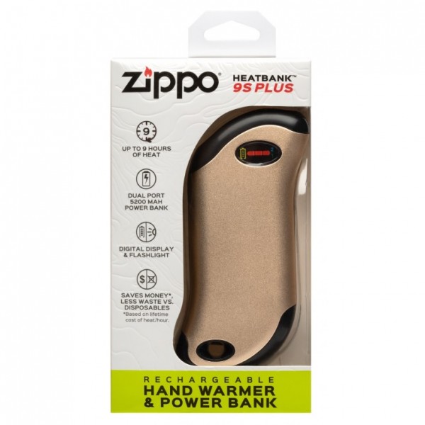  USB-грілка для рук Zippo HeatBank® 9s Plus, Золотиста 2007360. Грілка Zippo + Power Bank 