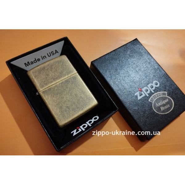  Запальничка Zippo 201FB Antique Brass (Антикварна мідь)