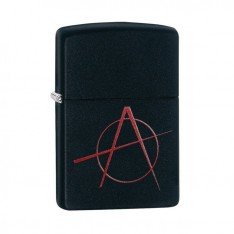 Запальничка Zippo 218, Black Matte Anarchy, 20842