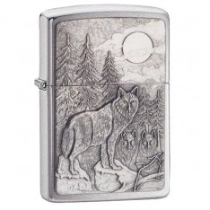 Зажигалка Zippo Timberwolves Emblem Brushed Chrome Timberwolves 20855
