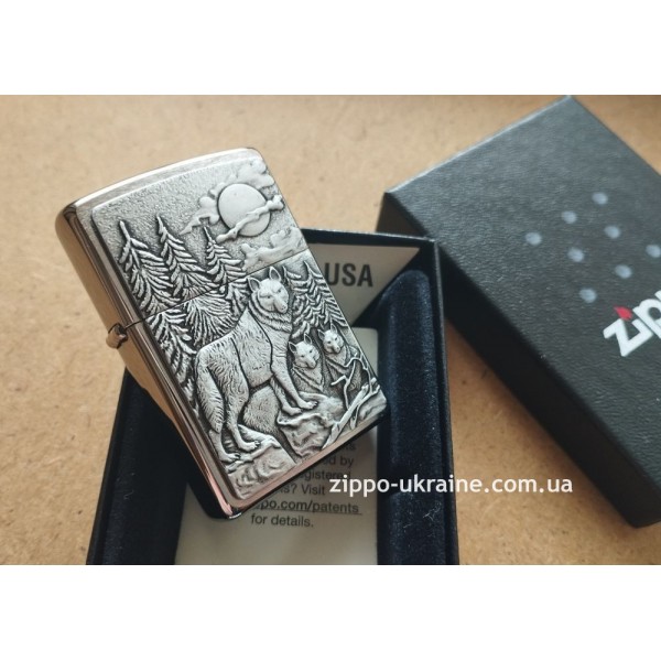  Запальничка Zippo Timberwolves Emblem Brushed Chrome Timberwolves 20855