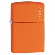 Zippo Classic Orange Matte Zippo Logo 231ZL зажигалка тонкая матовая оранжевая