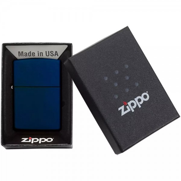 Запальничка бензинова Zippo Classic Navy Blue Matte синя (239)