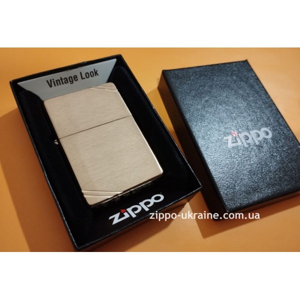 Запальничка Zippo Vintage Brushed Fin Brass 240