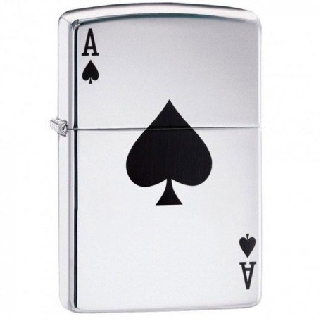  Запальничка Zippo 24011 Reg Hi Polish Chr Lucky Ace сіра 24011