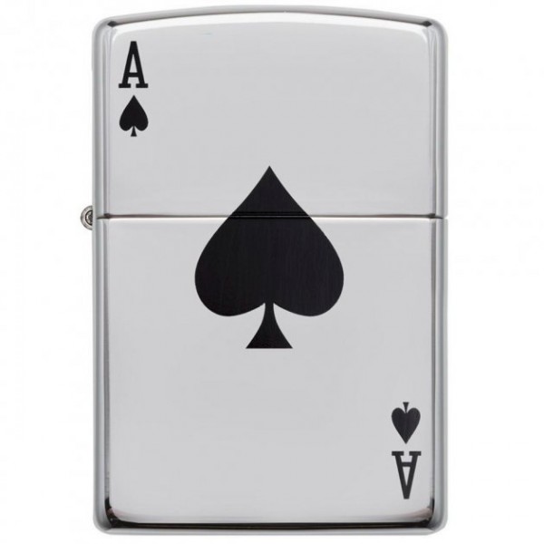  Запальничка Zippo 24011 Reg Hi Polish Chr Lucky Ace сіра 24011