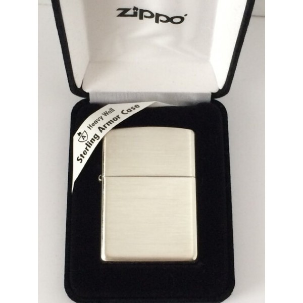 Колекційна срібна запальничка Zippo Armor Brushed Finish Sterling Silver (27zippo)