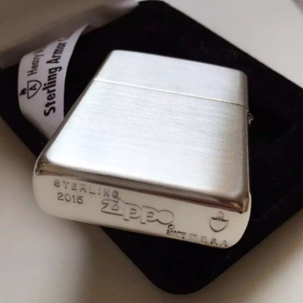 Колекційна срібна запальничка Zippo Armor Brushed Finish Sterling Silver (27zippo)