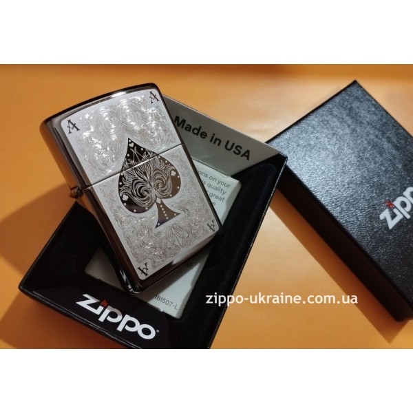Зажигалка Zippo 150 Ace Filigree Черная (Zippo 28323)