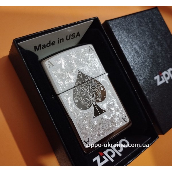  Запальничка Zippo 150 Ace Filigree Чорна (Zippo 28323)