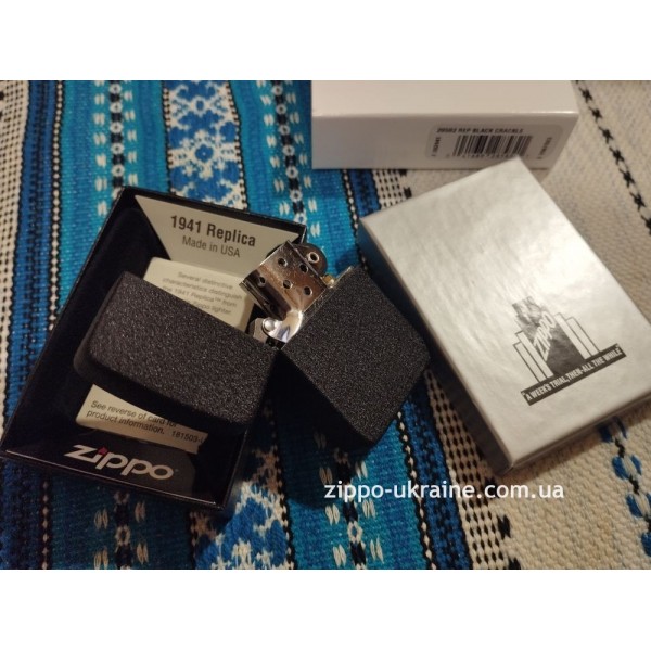 Запальничка Zippo Black Crackle 1941 Vintage Дизайн 1941 року (28582)