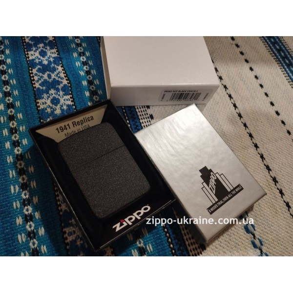 Запальничка Zippo Black Crackle 1941 Vintage Дизайн 1941 року (28582)