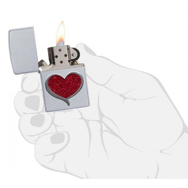 Запальничка Zippo 205 Glitter Heart 29410