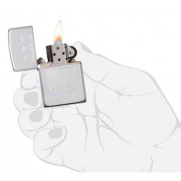 Запальничка Zippo 250 Made In Usa With Flag 29430