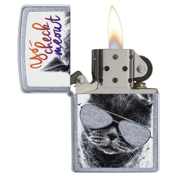 Запальничка Zippo 207 Cat With Glasses Design 29619