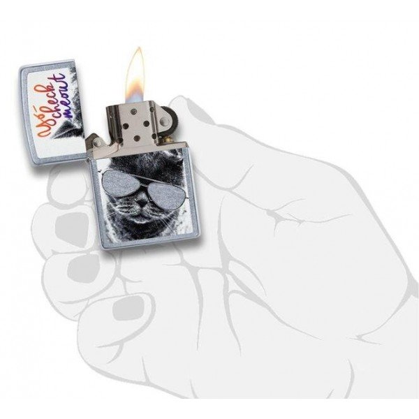 Зажигалка Zippo 207 Cat With Glasses Design 29619