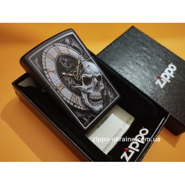 Запальничка Zippo 218 Skull Clock Design чорна (29854)
