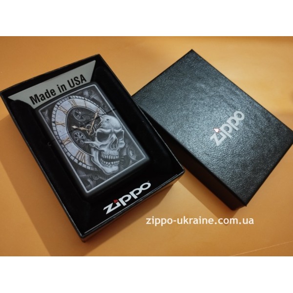 Запальничка Zippo 218 Skull Clock Design чорна (29854)
