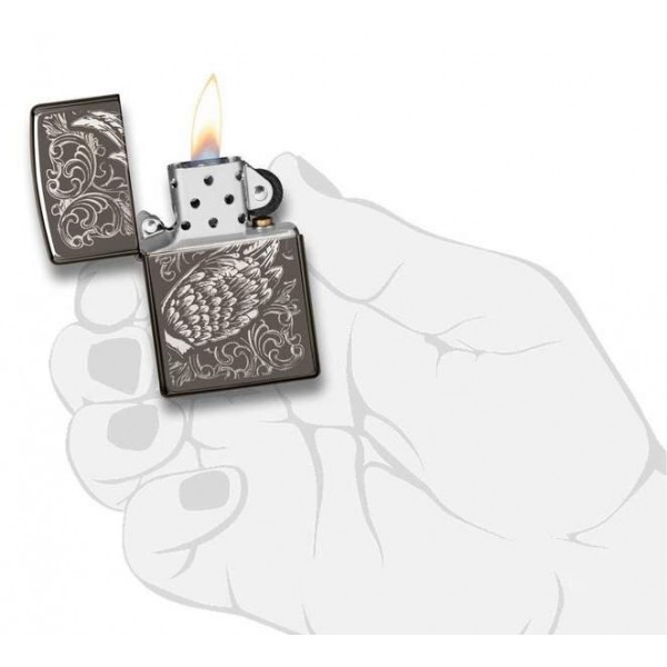 Запальничка Zippo 150 Filigree Flame And Wing Design 29881