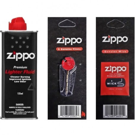 Комплект Zippo Бензин 125 мл 3141 + Кремені 2406 + Гніт 2425