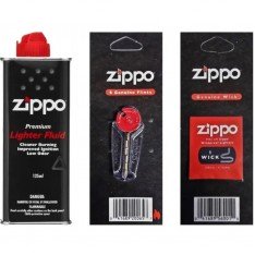 Комплект Zippo Бензин 125 мл 3141 + Кремені 2406 + Гніт 2425
