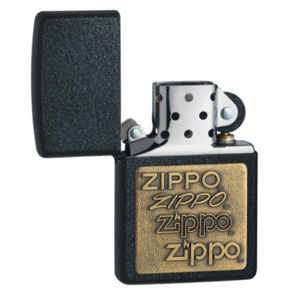 Запальничка Zippo Brass Emblem Black Crackle, 362