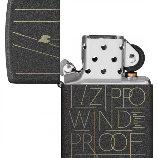 Запальничка бензинова Zippo Black Crackle® Windproof (46172)