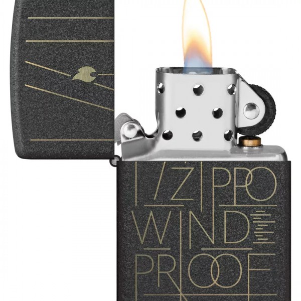 Запальничка бензинова Zippo Black Crackle® Windproof (46172)