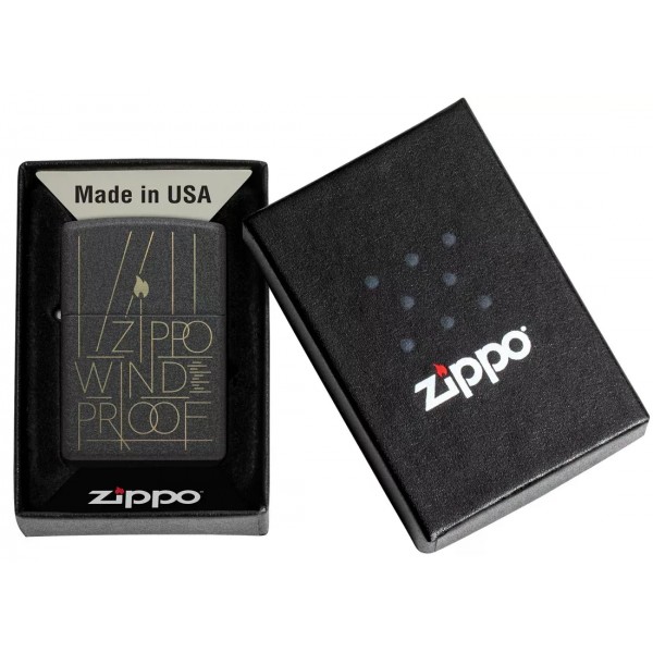 Запальничка бензинова Zippo Black Crackle® Windproof (46172)