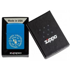Зажигалка бензиновая Zippo Seal Laser Engraved Design Sky Blue Matte небесно голубая (46173)