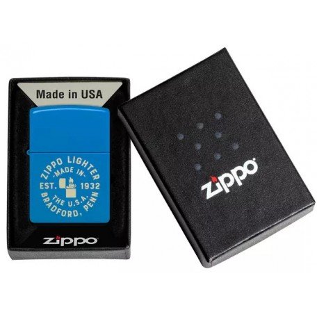 Запальничка бензинова Zippo Seal Laser Engraved Design Sky Blue Matte небесно блакитна (46173)