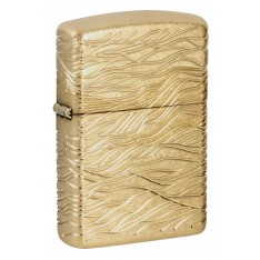 Запальничка армована бензинова ZIPPO Armor® 360° MultiCut Tumbled Brass Luxury Waves, золотиста (46273)