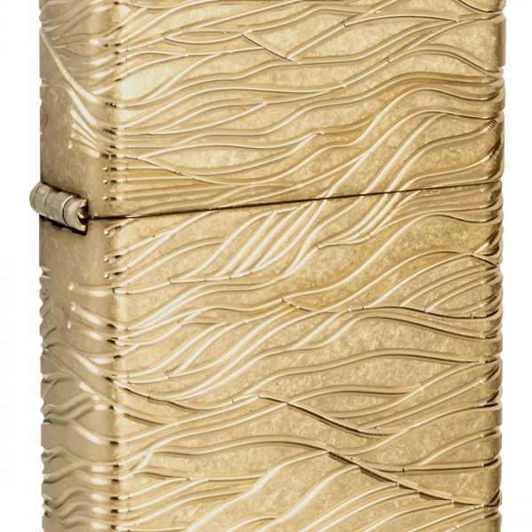 Запальничка армована бензинова ZIPPO Armor® 360° MultiCut Tumbled Brass Luxury Waves, золотиста (46273)