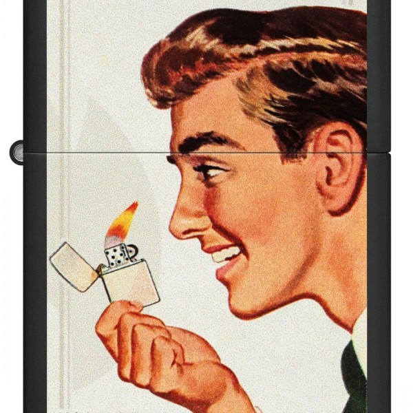 Запальнички бензинові набір ZIPPO Red Matte и Black Matte Vintage Ad Lighter Set, червона, чорна (46295)