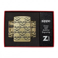 Запальничка армована бензинова Zippo Armor® MultiCut Photo Image 360 Cackling Cranium Design антична латунь (46302)