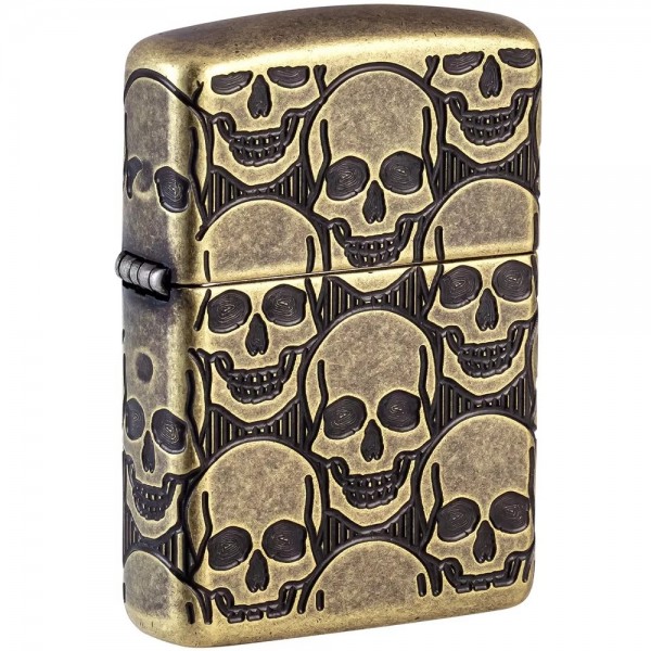 Запальничка армована бензинова Zippo Armor® MultiCut Photo Image 360 Cackling Cranium Design антична латунь (46302)
