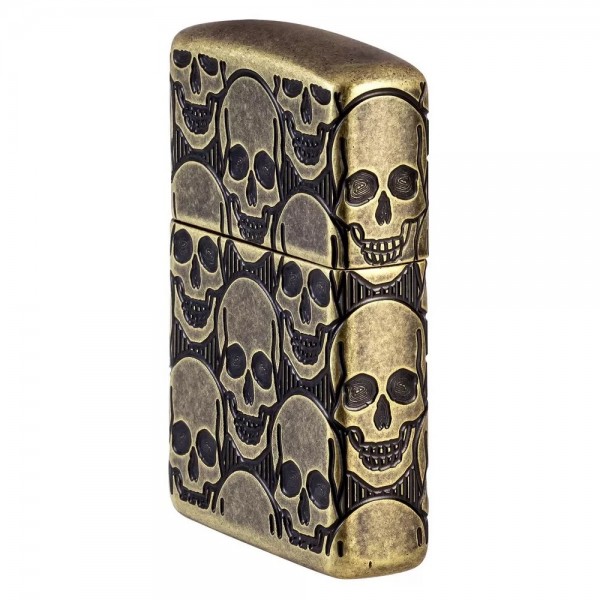 Запальничка армована бензинова Zippo Armor® MultiCut Photo Image 360 Cackling Cranium Design антична латунь (46302)