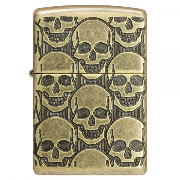 Запальничка армована бензинова Zippo Armor® MultiCut Photo Image 360 Cackling Cranium Design антична латунь (46302)
