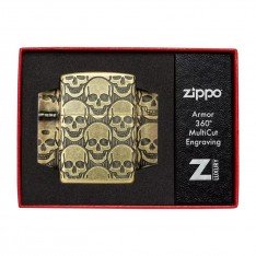 Запальничка армована бензинова Zippo Armor® MultiCut Photo Image 360 Cackling Cranium Design антична латунь (46302)