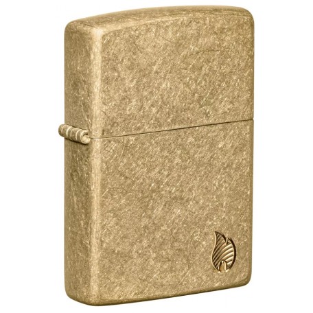 Зажигалка бензиновая ZIPPO Armor® Tumbled Brass Series Flame (46398)