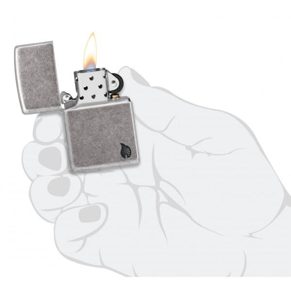 Запальничка Zippo Armor Antique Silver Plt Flame Design 46399