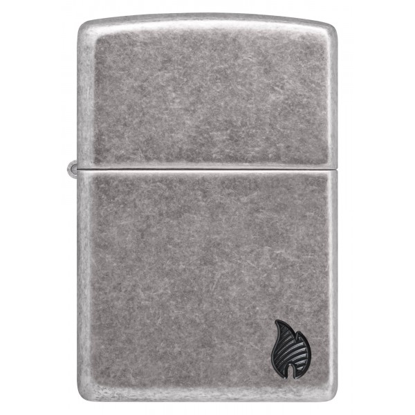 Запальничка Zippo Armor Antique Silver Plt Flame Design 46399
