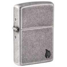 Запальничка Zippo Armor Antique Silver Plt Flame Design 46399