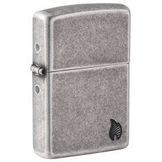 Запальничка Zippo Armor Antique Silver Plt Flame Design 46399