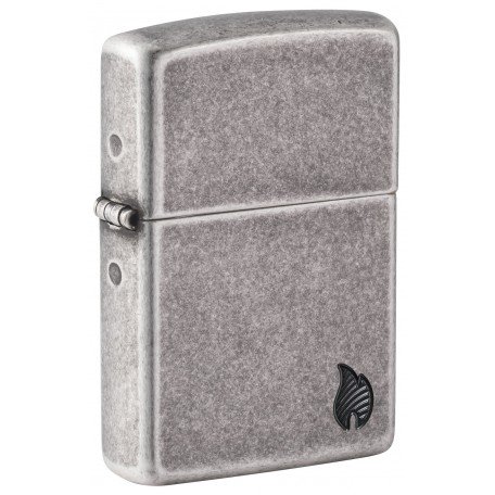 Запальничка Zippo Armor Antique Silver Plt Flame Design 46399