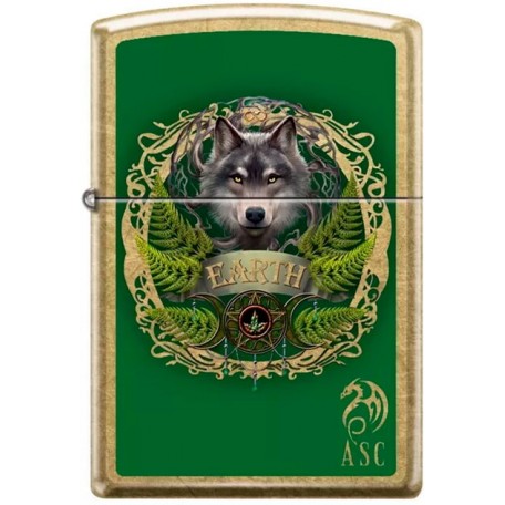 Бензинова запальничка Zippo Anne Stokes Collection Зелено-золота (46407 z)