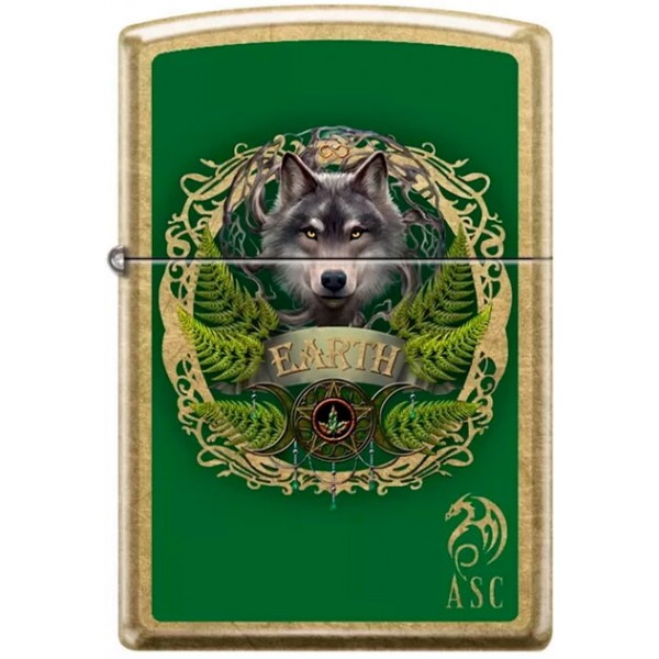 Бензинова запальничка Zippo Anne Stokes Collection Зелено-золота (46407 z)