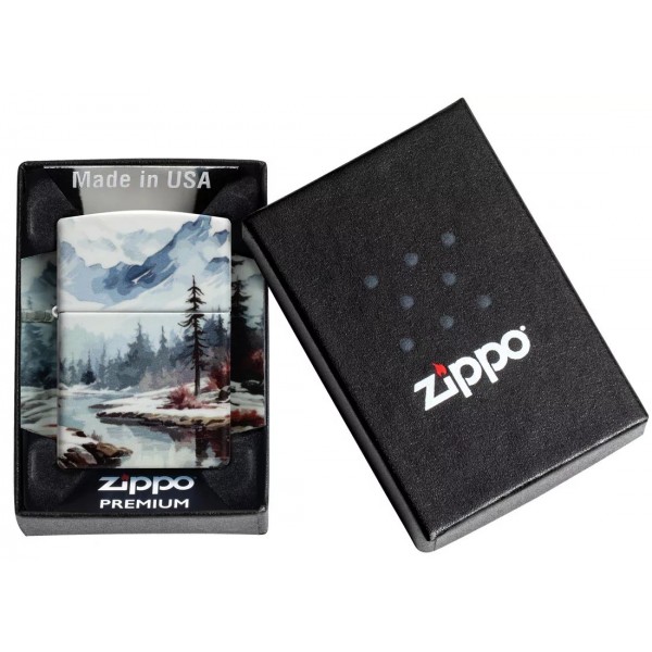 Запальничка бензинова ZIPPO Frozen Valley із покриттям 540 Color Matte біло-блакитний (46702)
